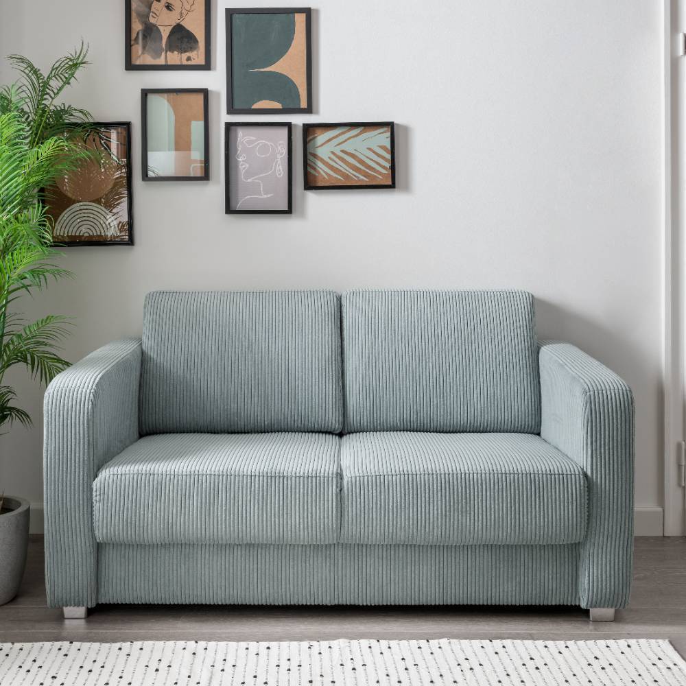 Cord Schlafsofa in Hellblau - Zora