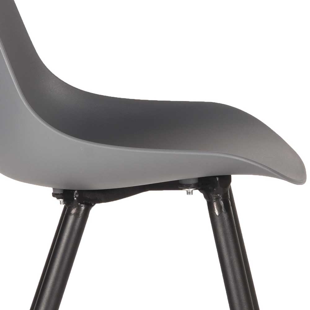 Scandi Chic Stuhl aus Kunststoff Anthrazit - Bonifazio (2er Set)
