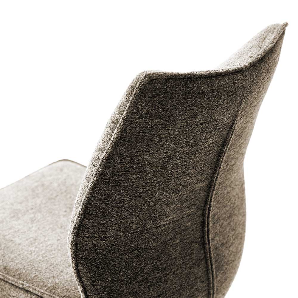 Chenille Polsterstuhl mit Taschenfederkern - Defano (2er Set)