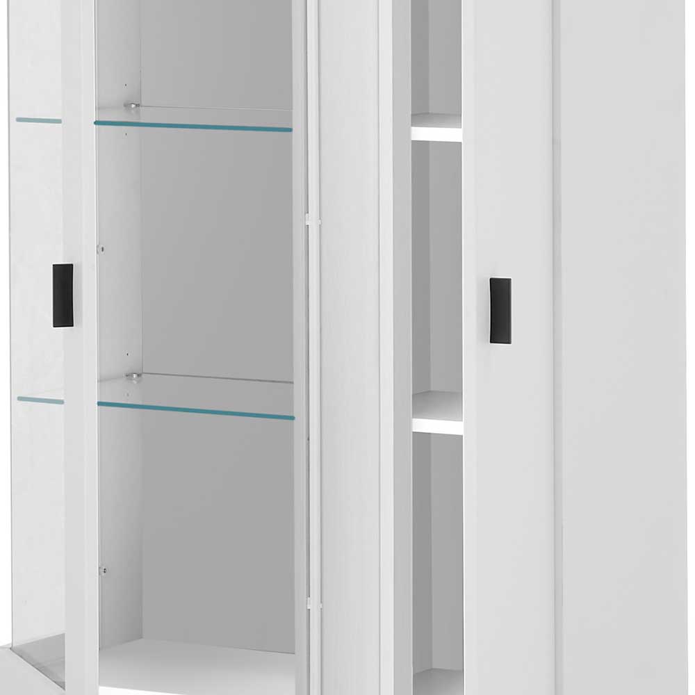 Weißer Vitrinenschrank mit LED Beleuchtung - Tirol