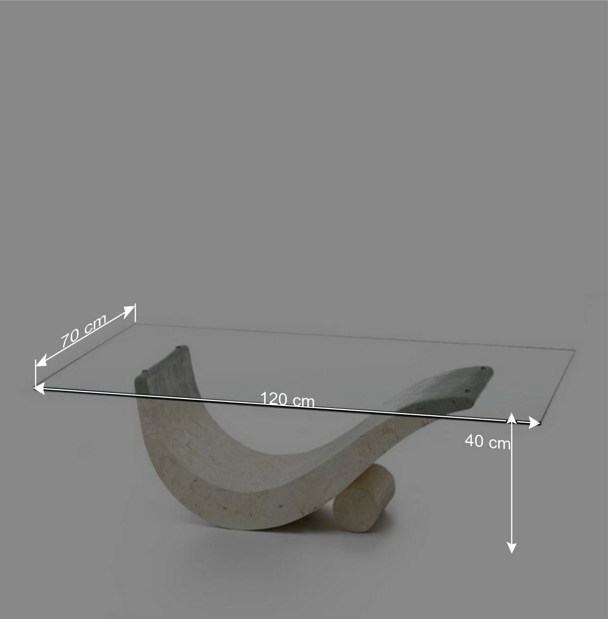 Design Couchtisch Astra aus Stein