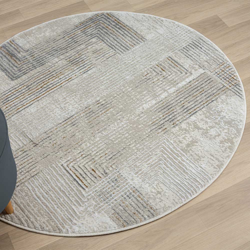 Kurzflor Teppich in Rund 120cm - Elixar