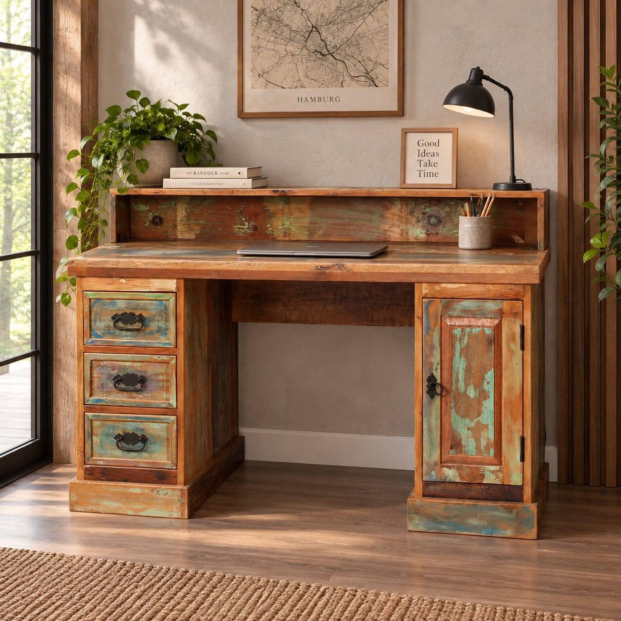 Shabby Chic Schreibtisch aus Recyclingholz - Jamaica