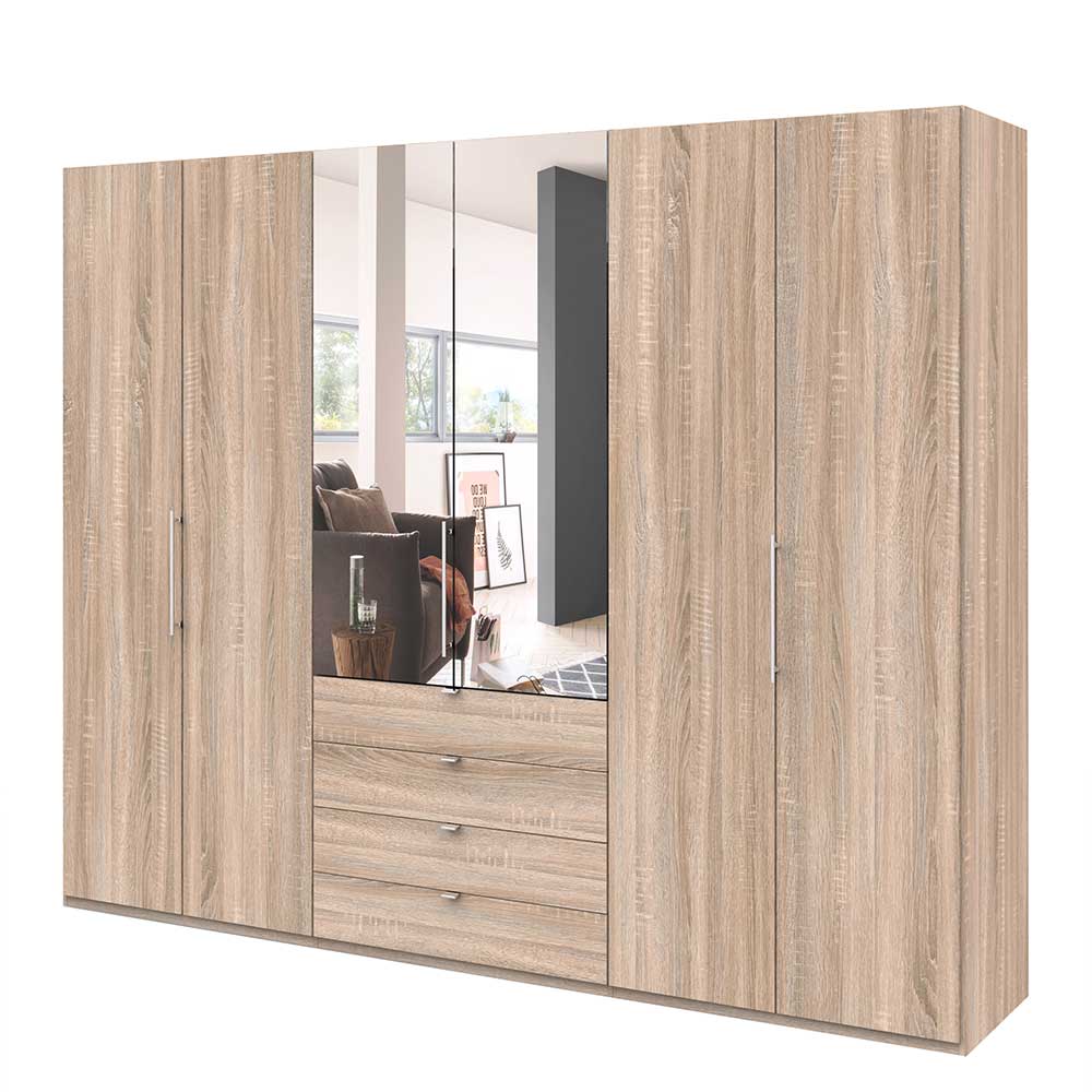 Holzdekor Falttürenschrank mit Spiegel - Zayun