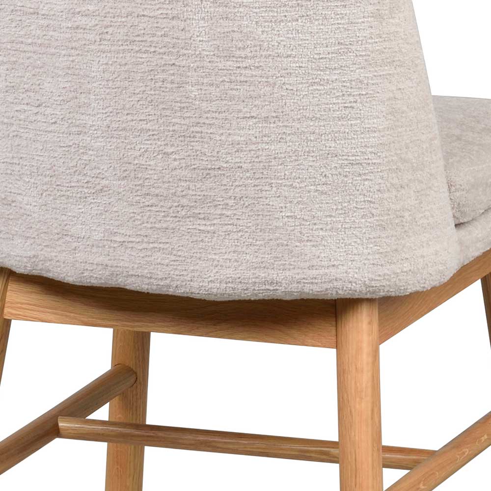 Polsterstühle aus Strukturstoff in Creme - Blacki (2er Set)