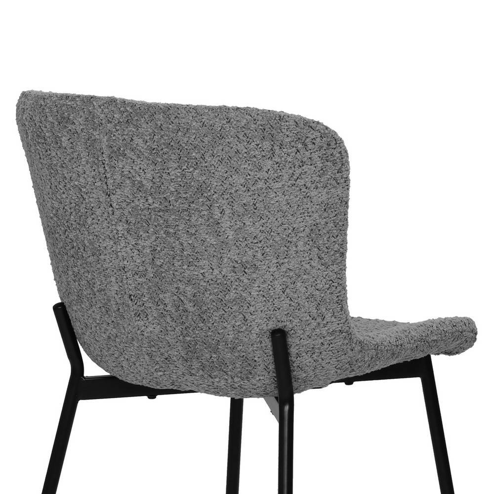 Schalenstühle aus Boucle Stoff in Grau - Aniel (2er Set)