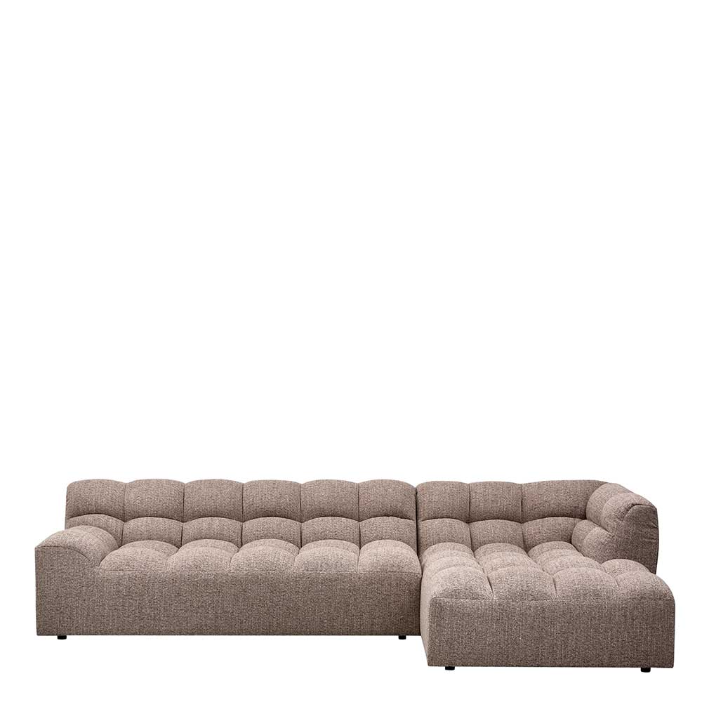 Scandi Ecksofa in Hellbraun meliert - Niklai
