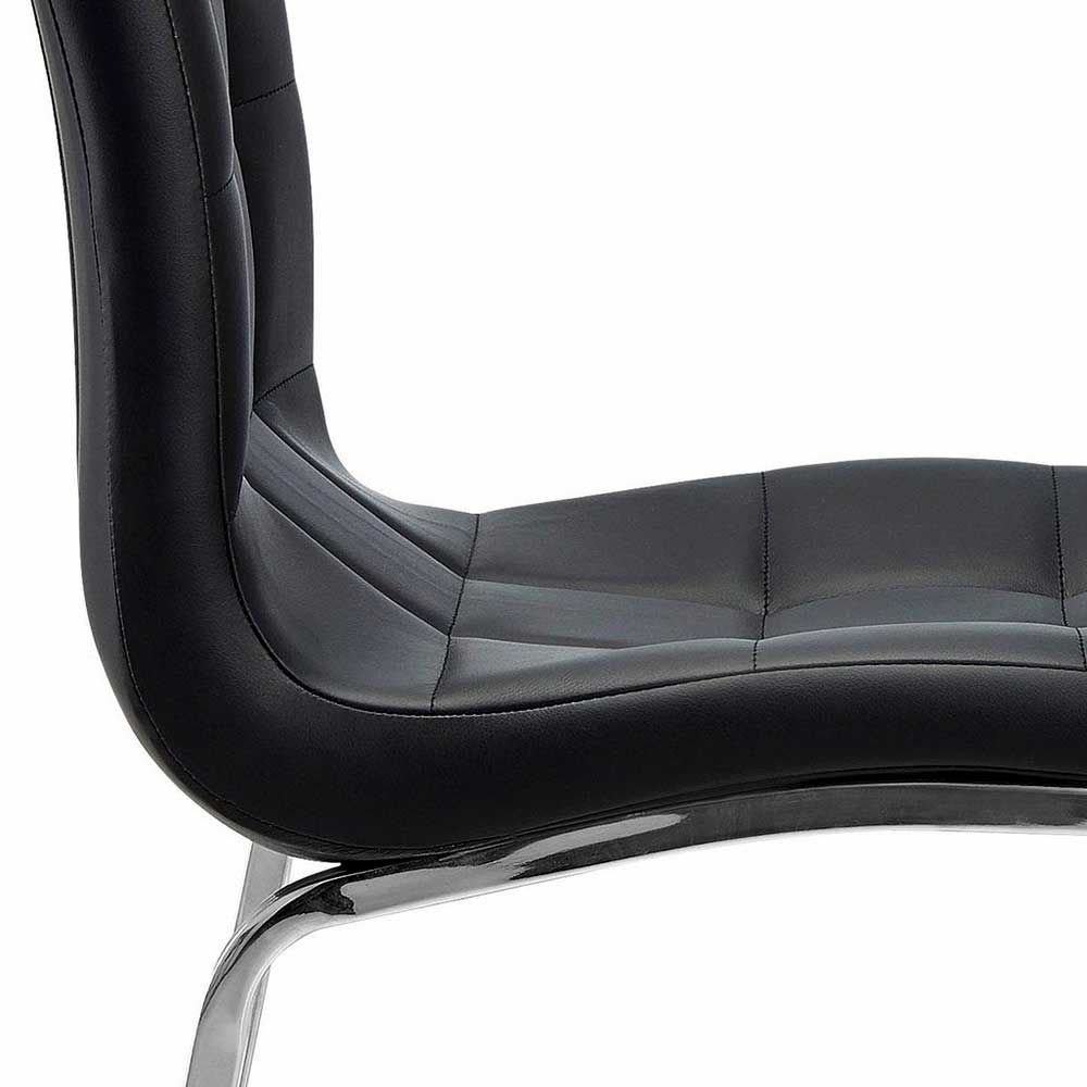 Kunstleder Esstischstühle in Schwarz - Stufanias (2er Set)