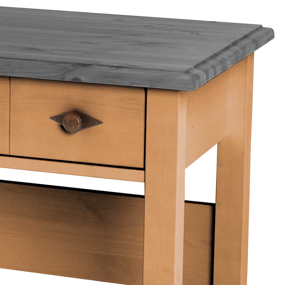 Schreibtisch in Kiefer Lauge und Grau - Eshelas