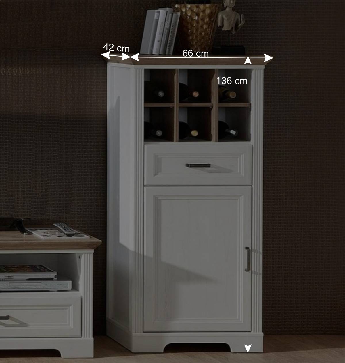 Landhaus TV Wohnmöbel Kombi - Sinolita (dreiteilig)