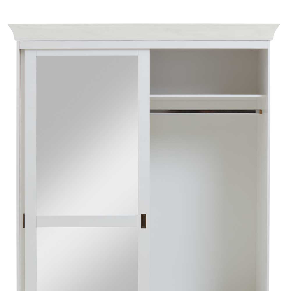Landhausstil Schiebetüren-Kleiderschrank in Weiß - Satumare