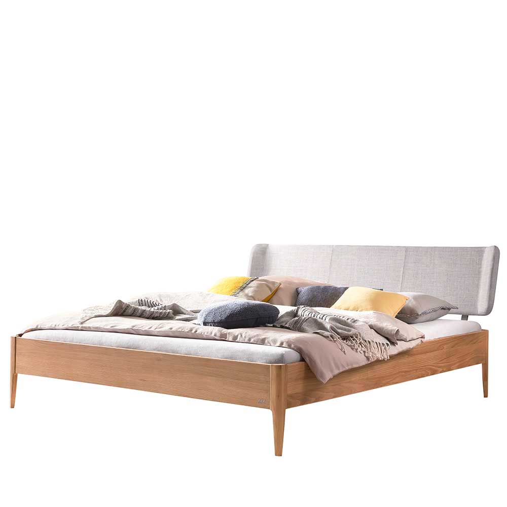 140x200 Bett in Eiche hell mit Grau - Jameson