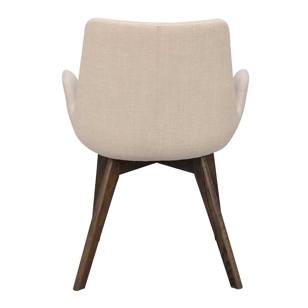 Stühle in Beige & Eiche Dunkelbraun - Invitus (2er Set)