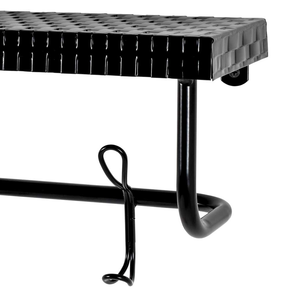 Design Wandgarderobe aus Metall in Schwarz - National