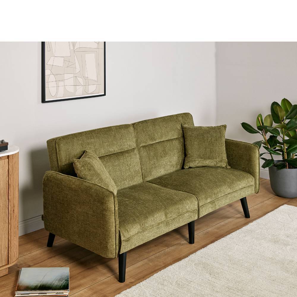 Klappcouch in Oliv Grün Boucle - Pancratias