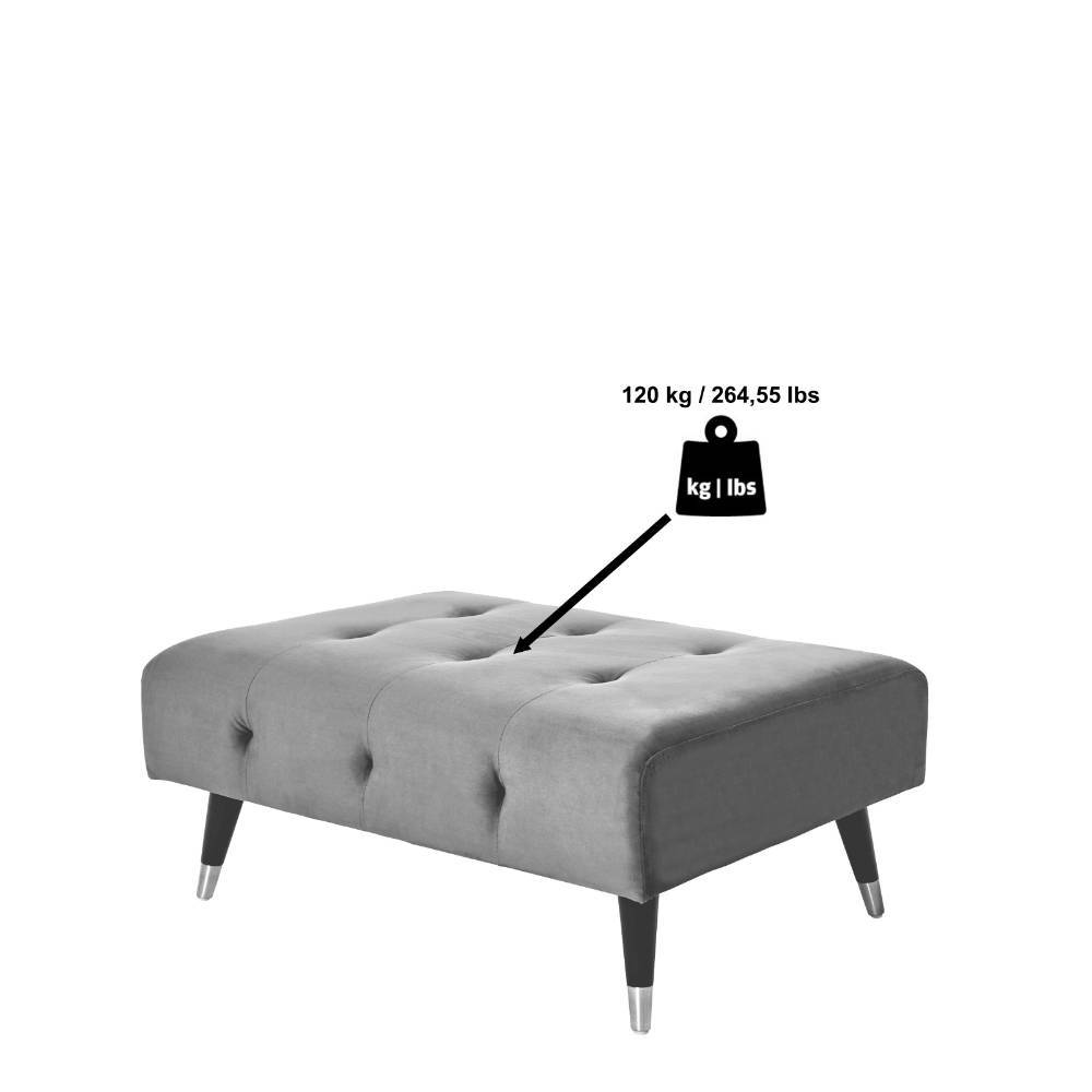 Couchhocker in Dunkelgrün Samt - Aurach