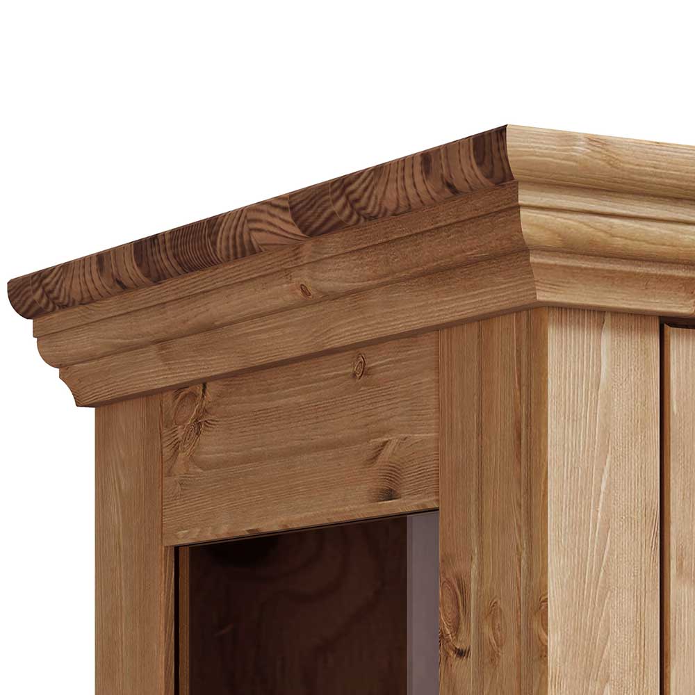 Kiefernholz Vitrine Glastür im Modern Country Style - Noellisa