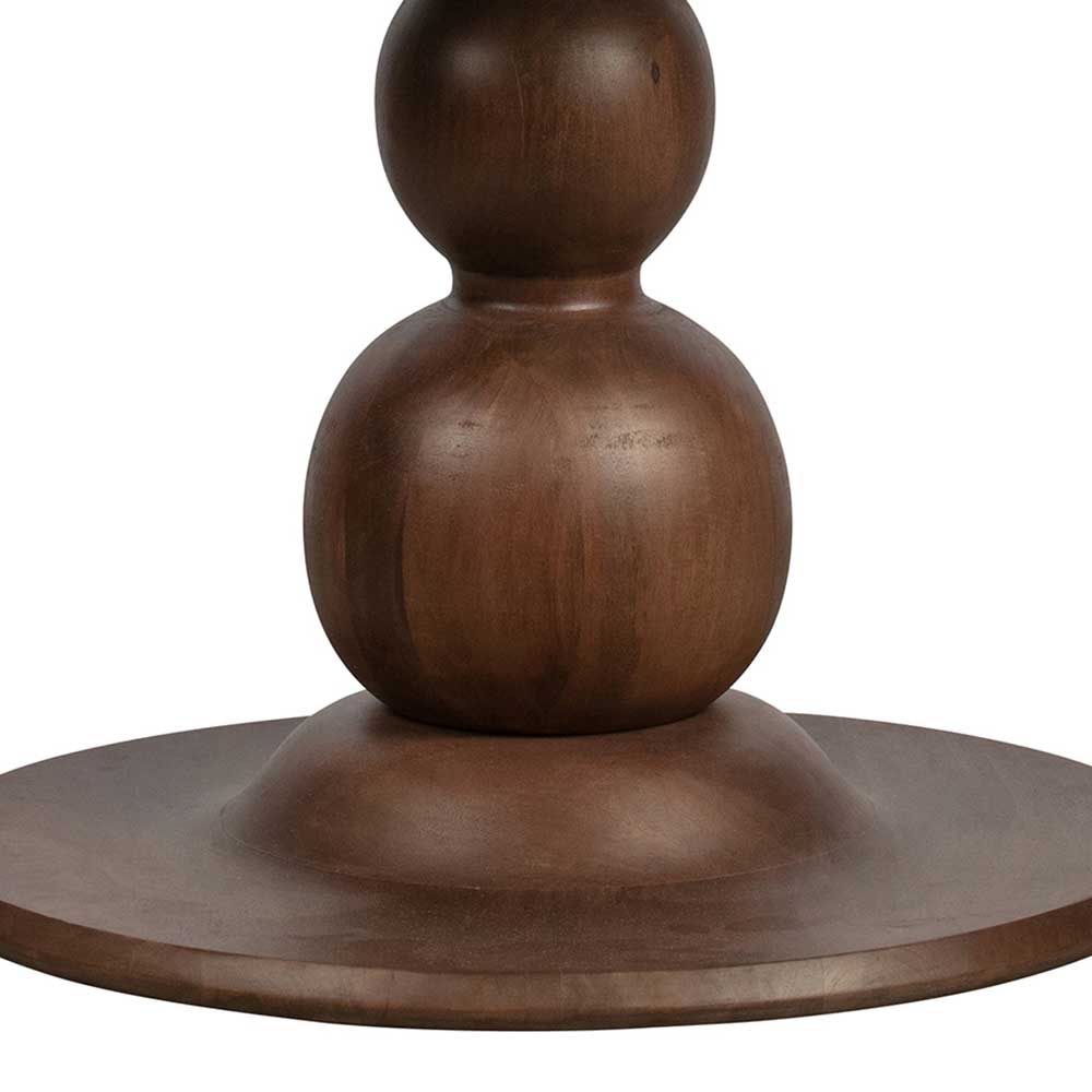 Runder Vintage Holztisch mit Säulenfuß - Estetica