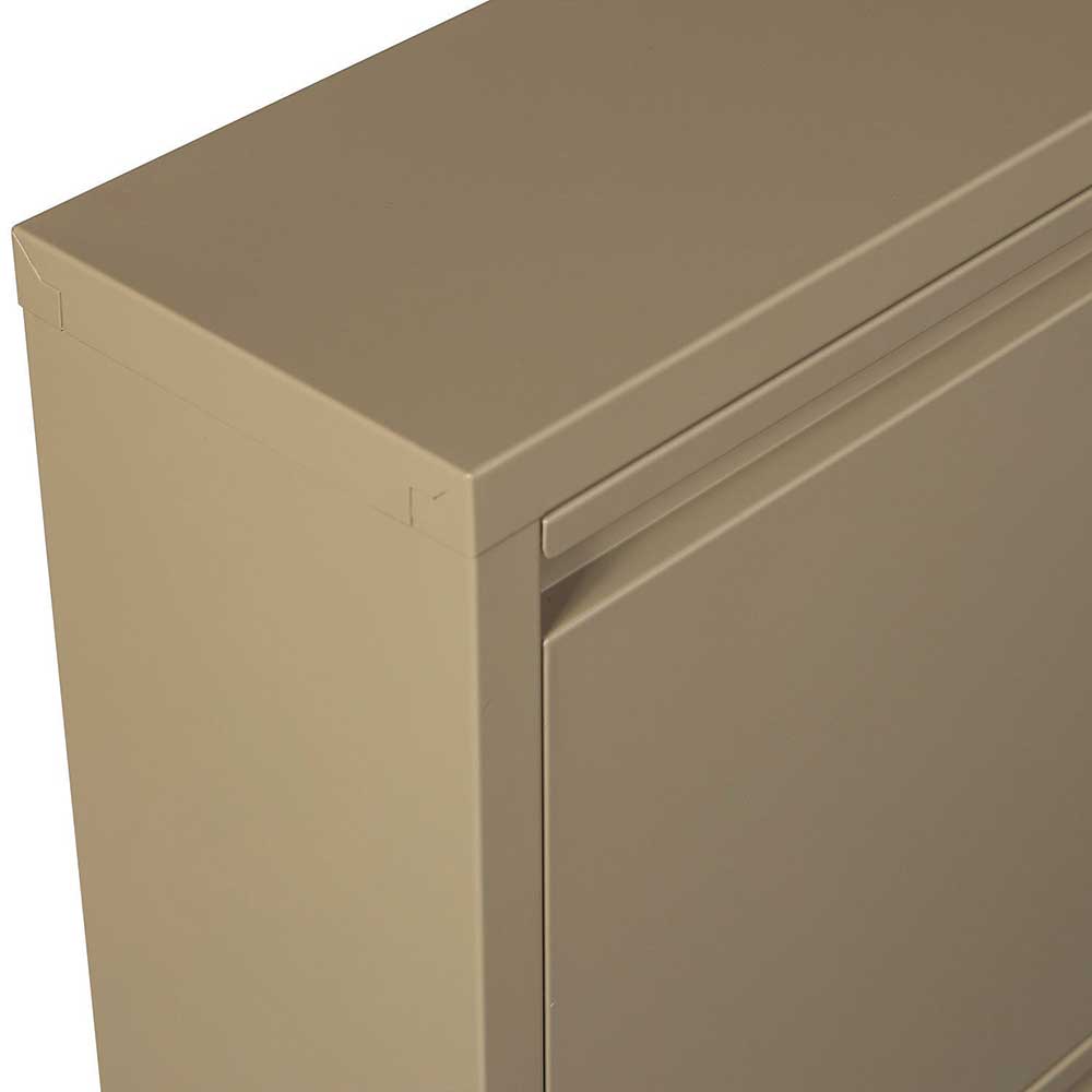 Metall Schuhschrank in Beige - Izzymo