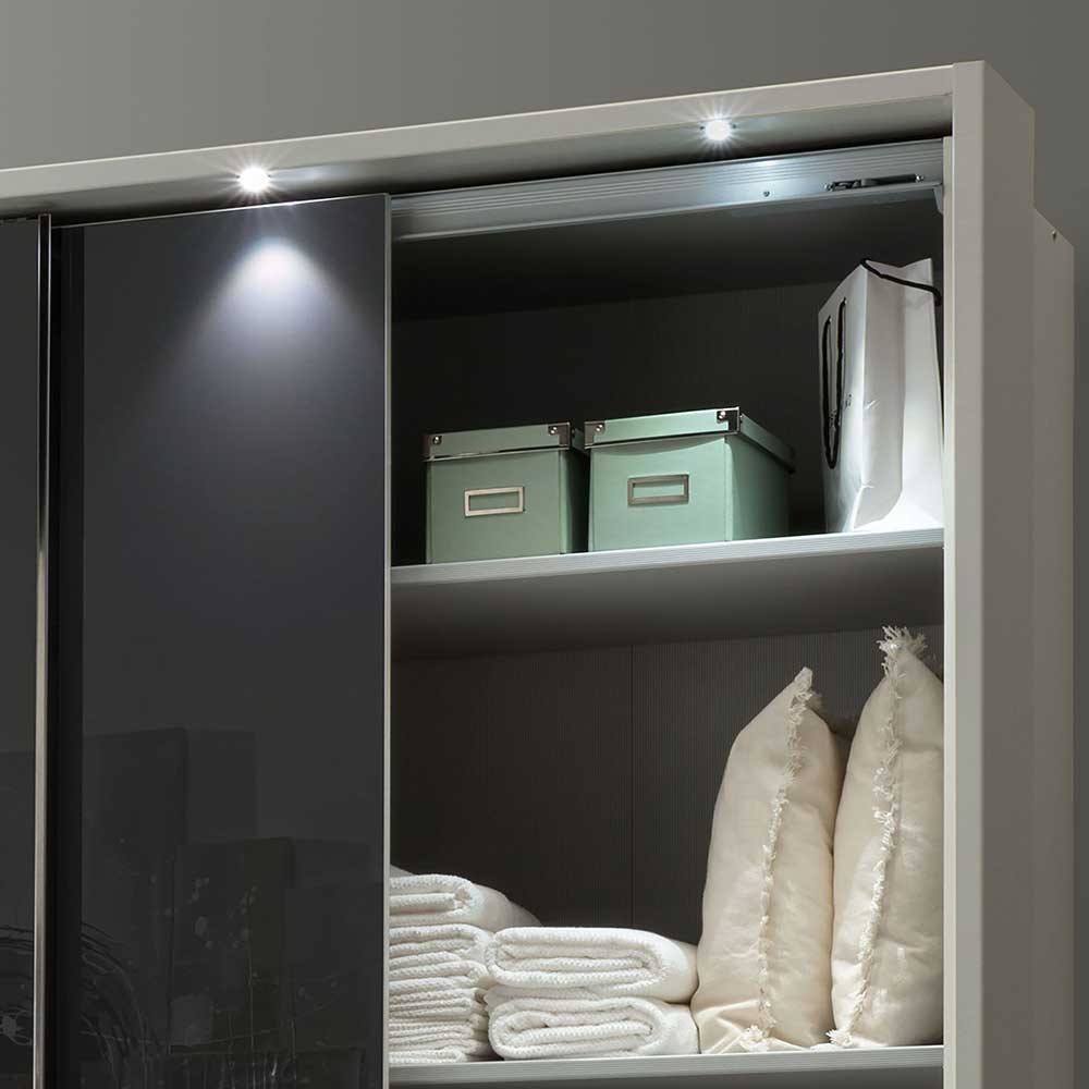 Glas Schwebetüren Schrank mit 6 Schubladen - Apolon