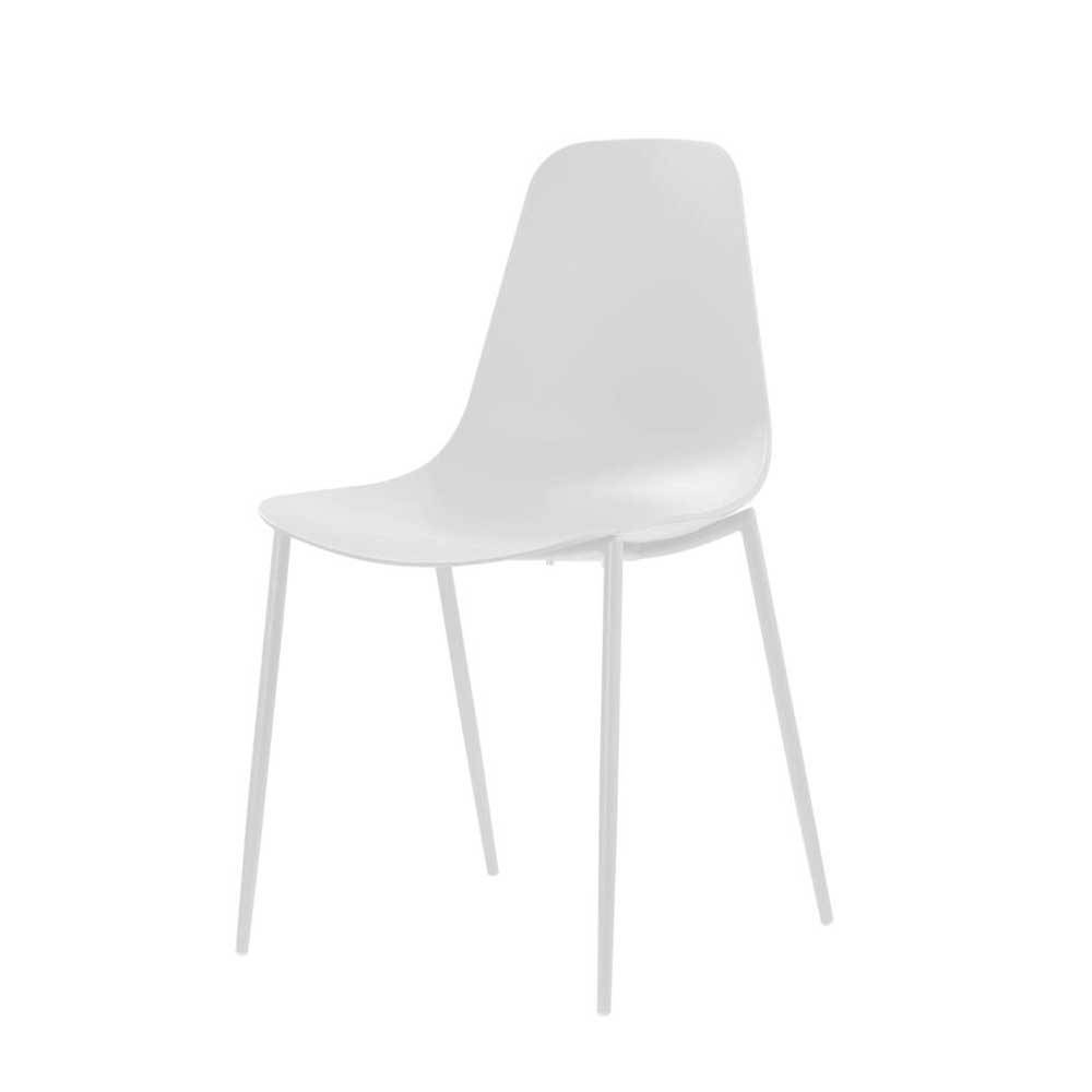 Weiße Schalenstühle aus Kunststoff - Meswin (4er Set)