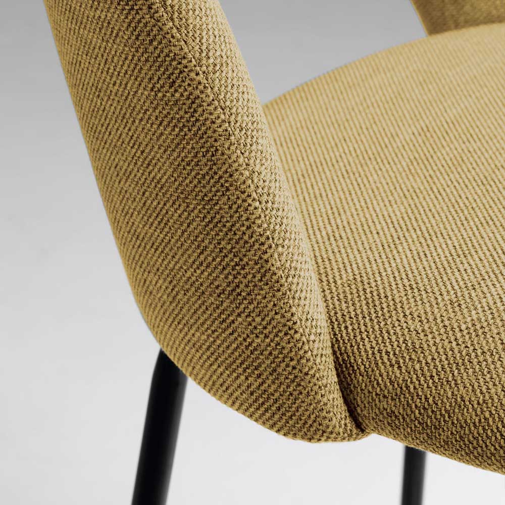 Design Barstühle in Gelb Stoff - Camlary (4er Set)