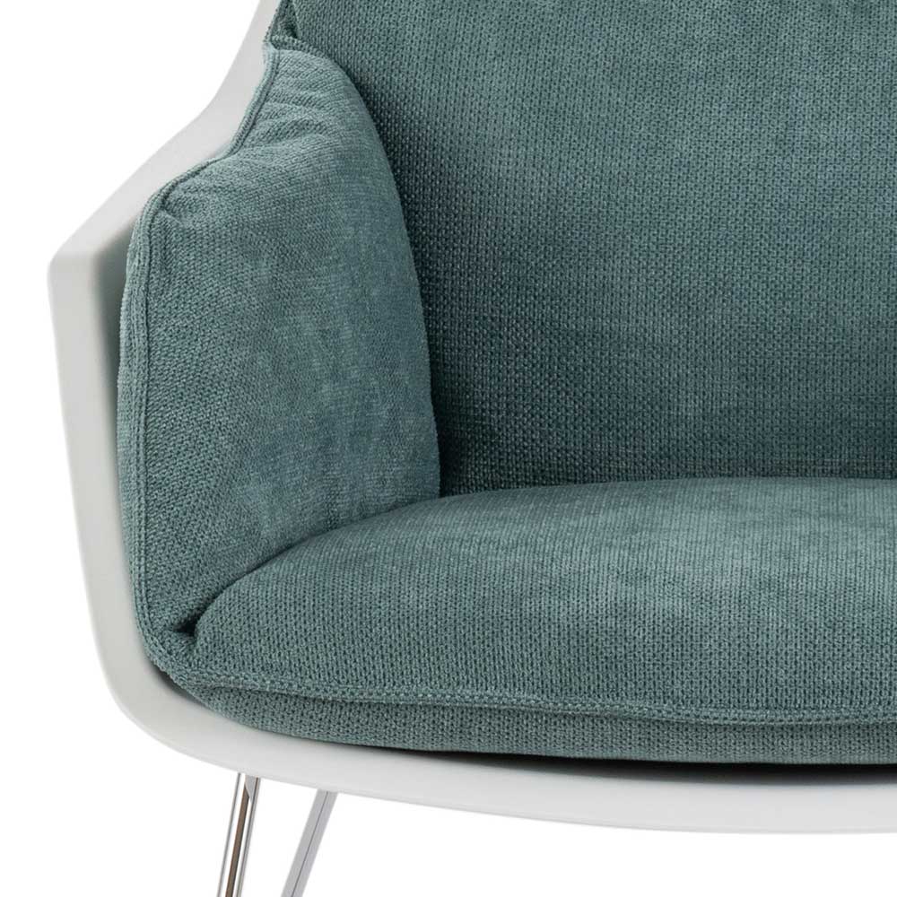 Loungesessel in Türkis und Weiß - Susana (2er Set)