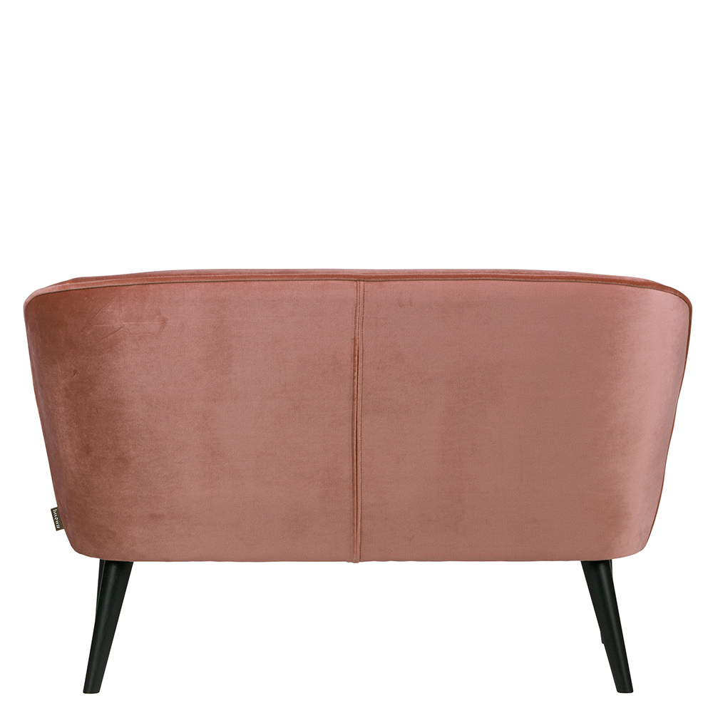 Retro Zweier Sofa in Rosa Samtbezug - Ismena