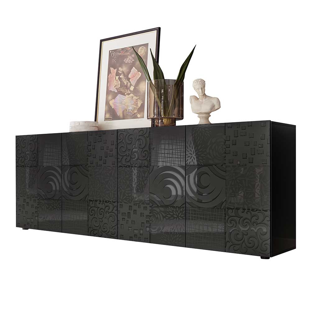 241x84x42 Hochglanz Sideboard in Anthrazit - Ipatal