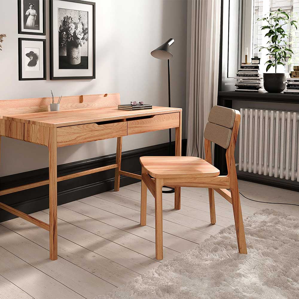 Design Holzstuhl aus Kernbuche Massivholz - Lana (2er Set)