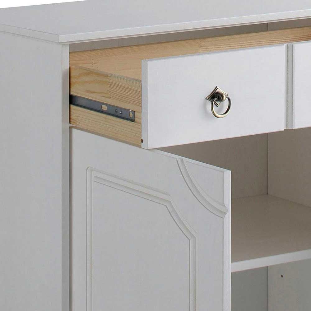 81x93x37 Landhaus Vertiko in Weiß gewachst - Vesrav