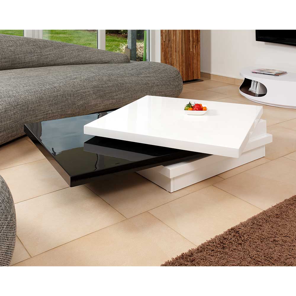 Design Wohnzimmertisch mit drehbaren Tischplatten - Monterey