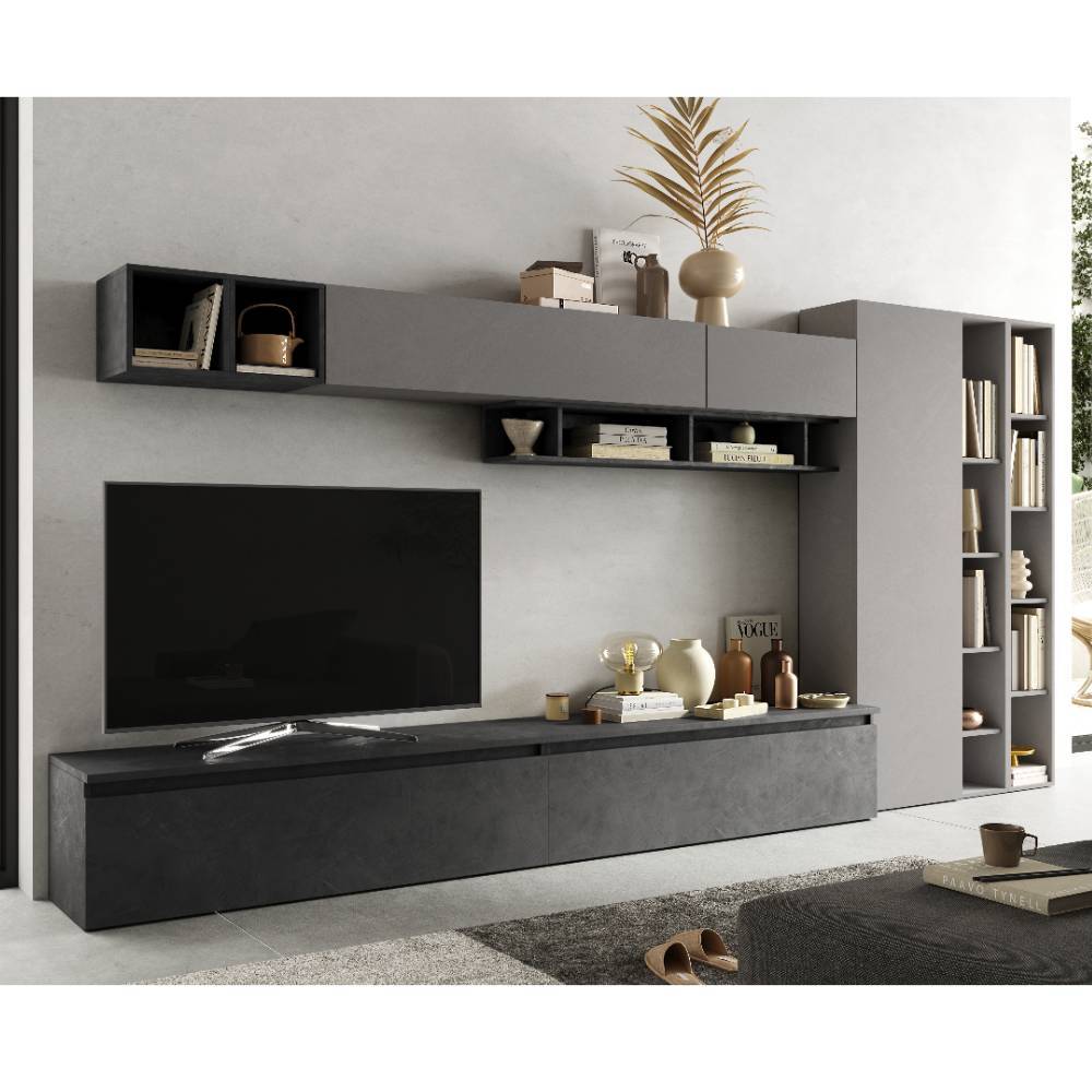 Wohnzimmer Anbauwand-Kombination modern - Fortoria (zehnteilig)