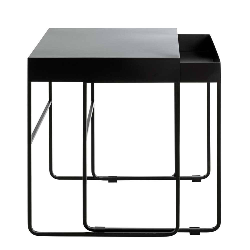 Schwarze Beistelltische aus Metall - Satira (zweiteilig)