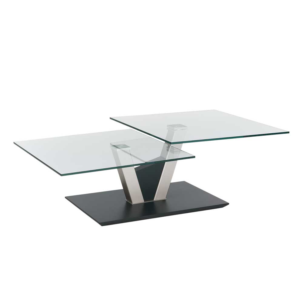 Design Glas Couchtisch mit schwenkbarer Tischplatte - Exotica