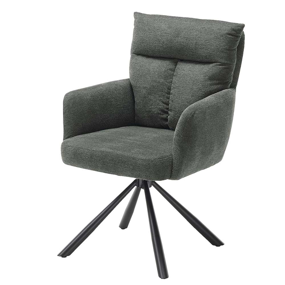 Tischsessel mit Drehgestell in Grau - Cartesna (2er Set)