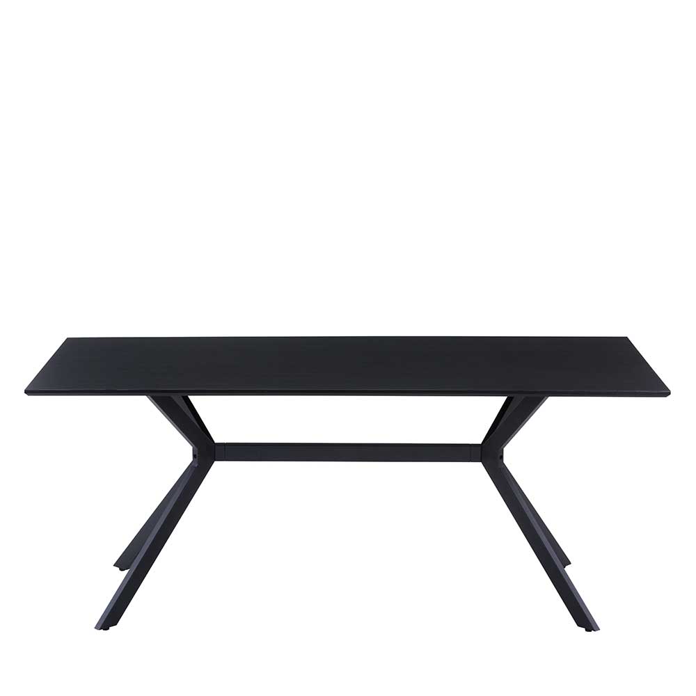 180x90 Industry Tisch in Anthrazit & Schwarz - Gerolamo