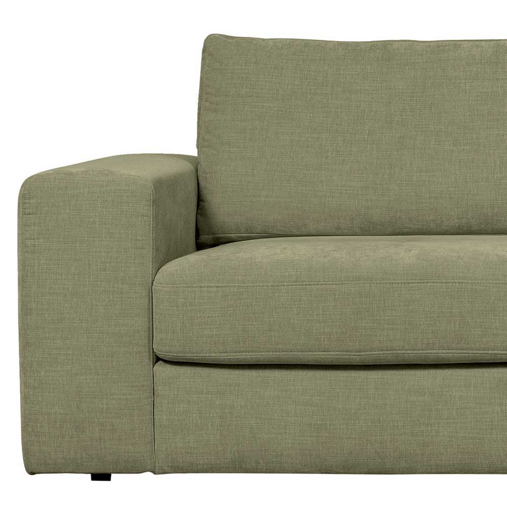 Graugrüne Couch mit Stoffbezug - Perconia