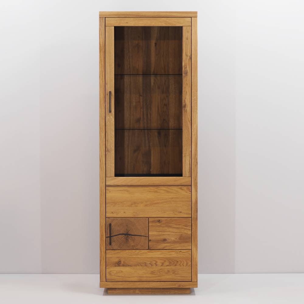 Vitrinenschrank aus Eiche Massivholz - Hugo