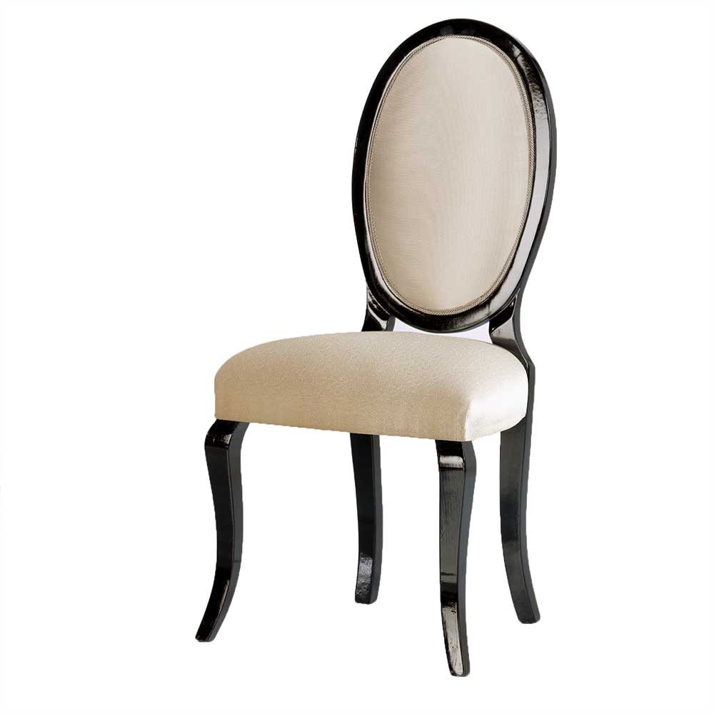 Medaillonstuhl in Beige und Schwarz - Rasita
