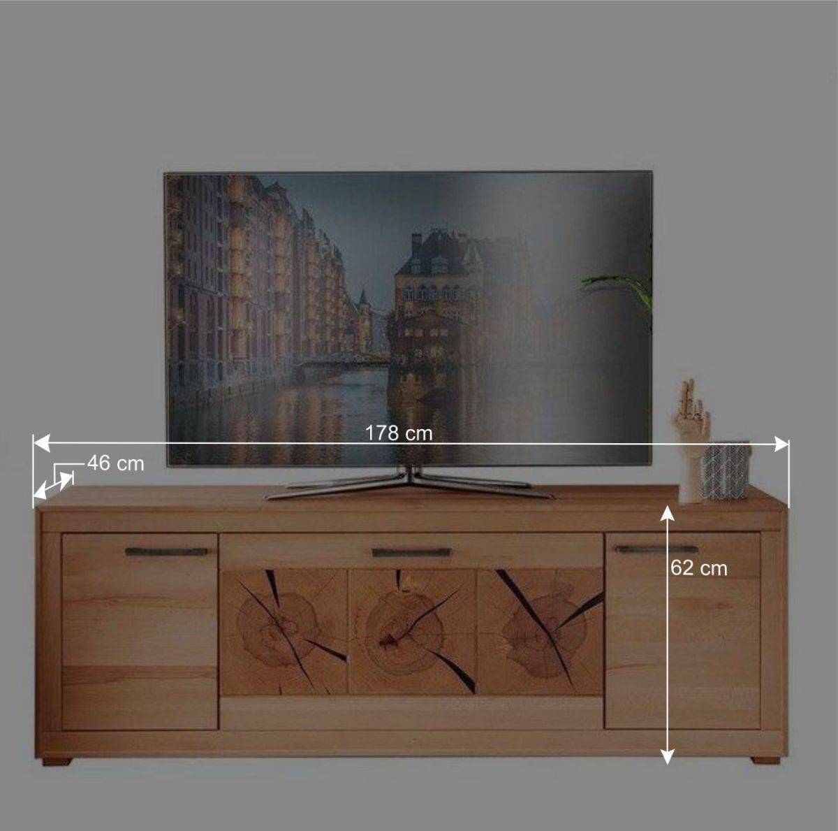 Unterschrank für den Fernseher aus Kernbuche - Sarosca