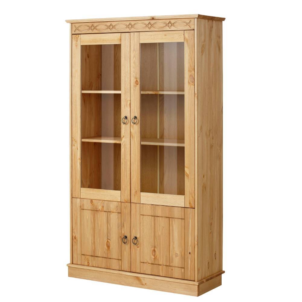 Kiefernholz Vitrine gebeizt und geölt - Goro