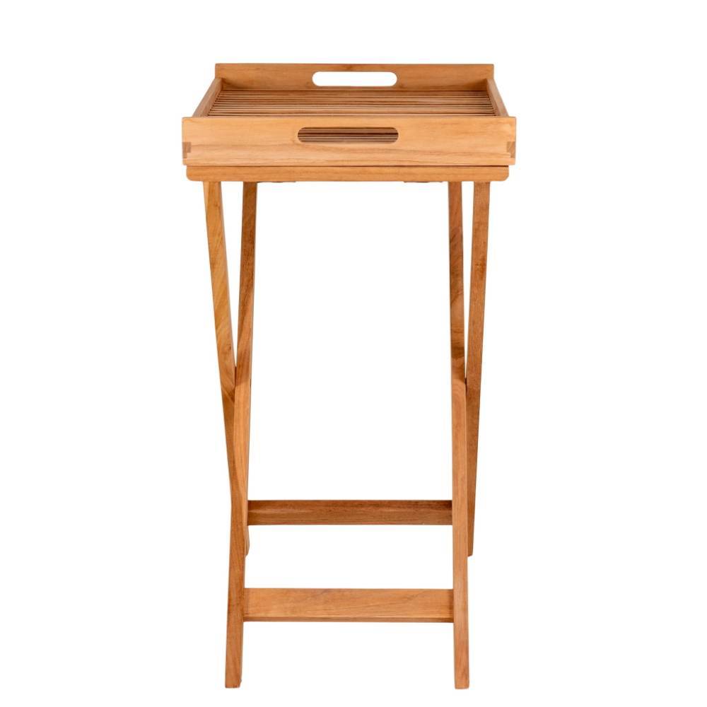 Tablett Tisch aus Teak Massivholz - Muldivian
