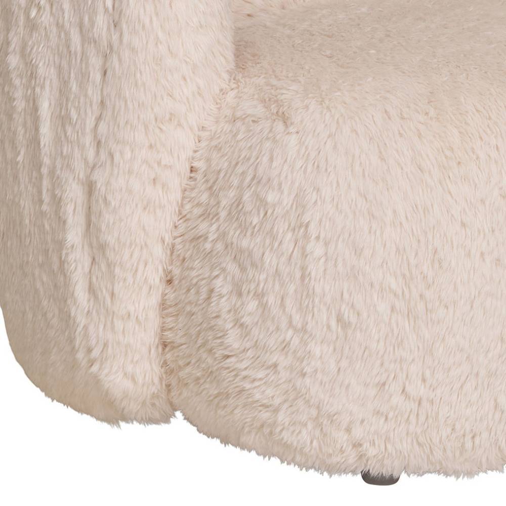 Polstersessel in Offwhite Webplüsch - Eddy