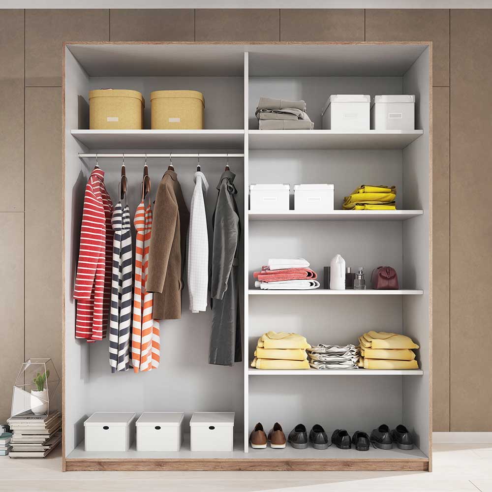 Moderner Schwebetürenschrank mit Metallgriffen - Ulpro