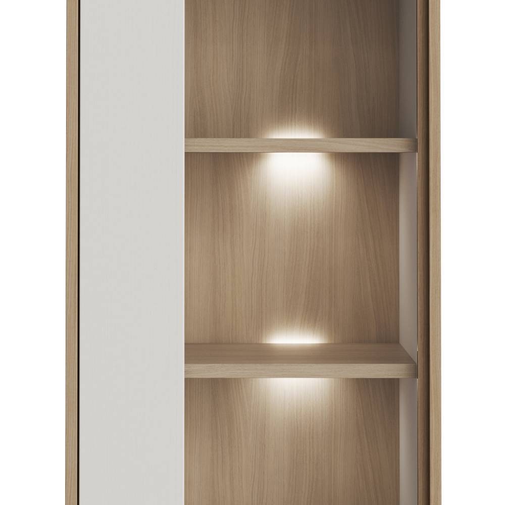 Vitrine in Weiß und Eiche Dekor - Ovidio