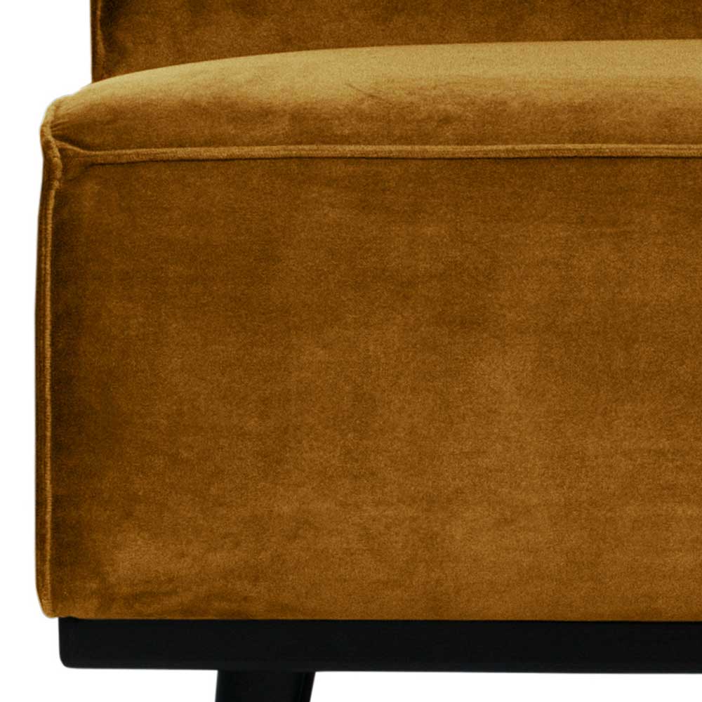 Samt 1-Sitzer Sofa-Element in Honigfarben - Purkina