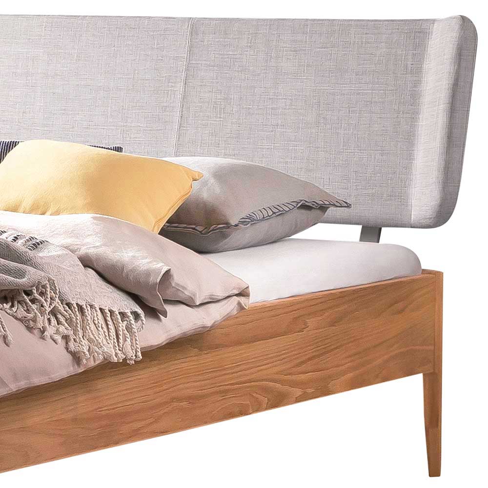 140x200 Bett in Eiche hell mit Grau - Jameson