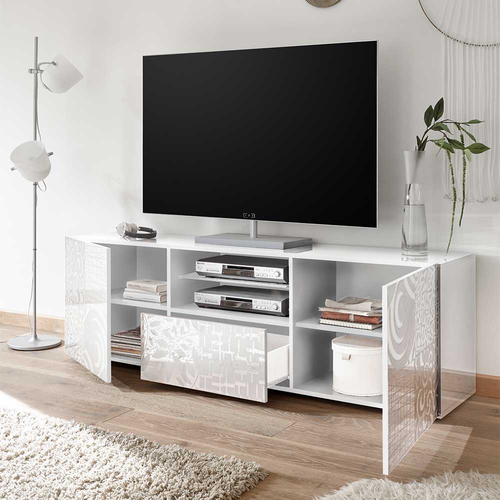 TV Wohnwand Schränke in Weiß - Vascaub (dreiteilig)