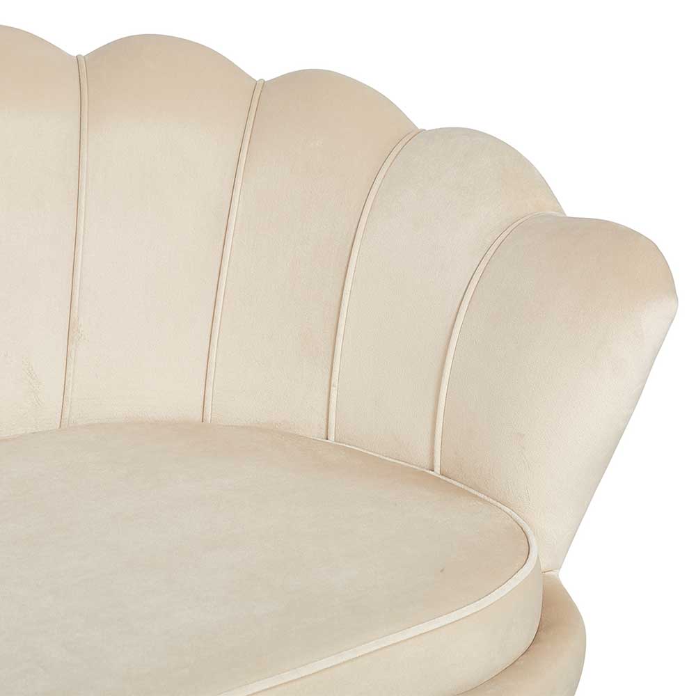 Retrosofa Dreisitzer in Beige & Gold - Calls